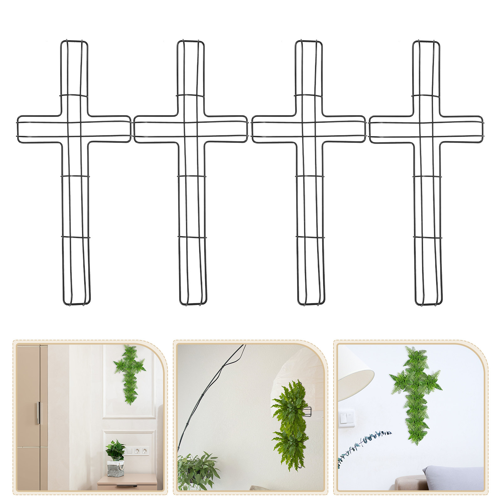 Wreath Form Wire - 4Pcs Flower Wreath Iron Frame Cross