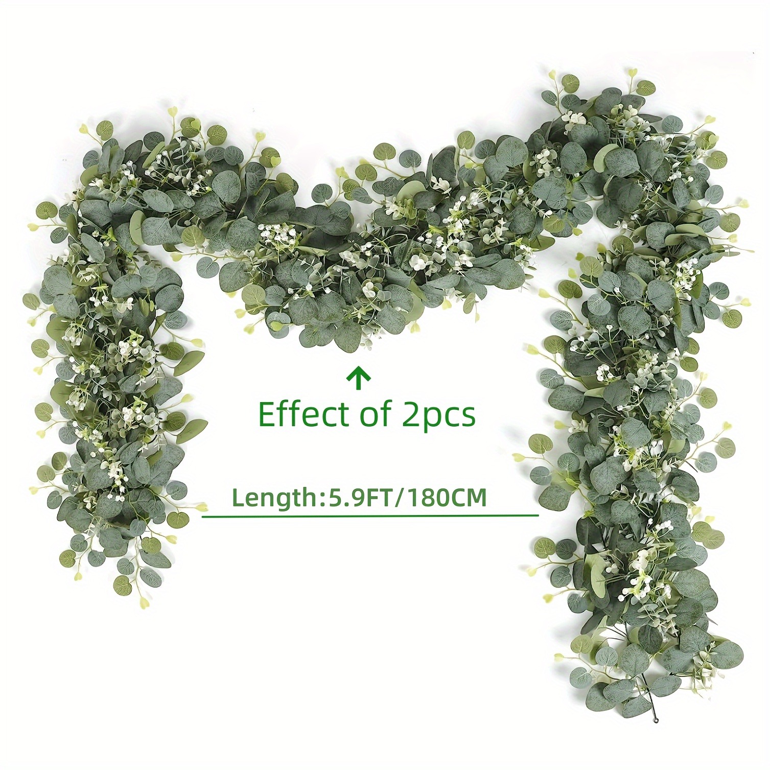 Eucalyptus Preserved - 1pc Artificial Eucalyptus Leaves Greenery Garland