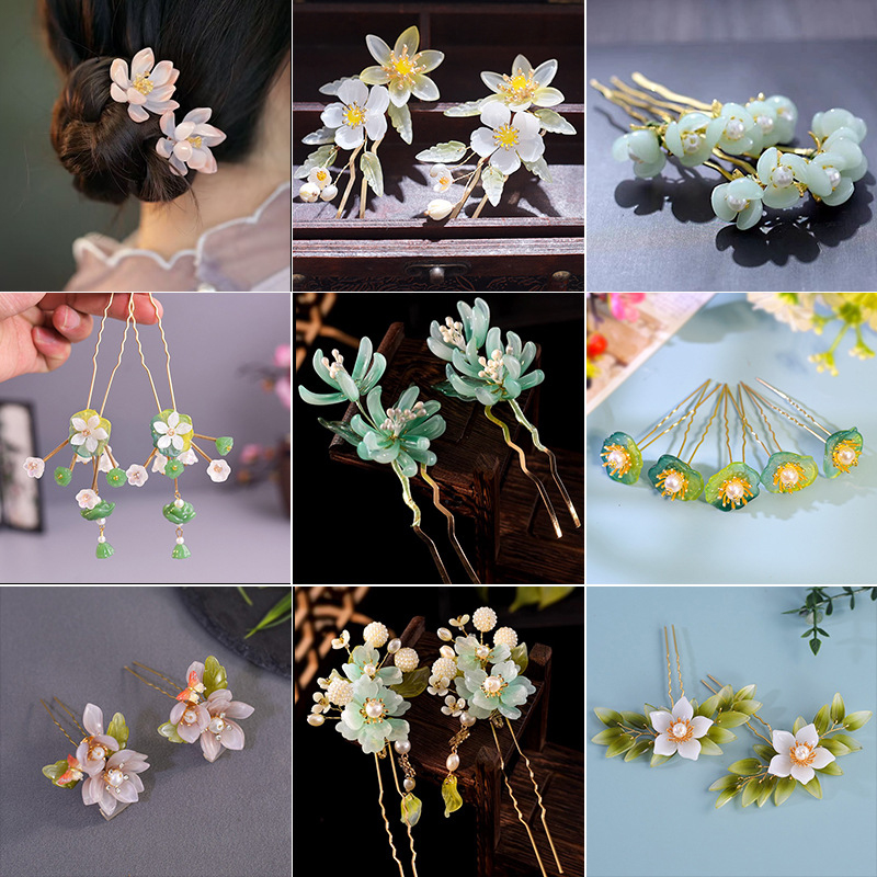 1Pair Vintage Hairpin Glazed F - Supply Florist 评论和价格