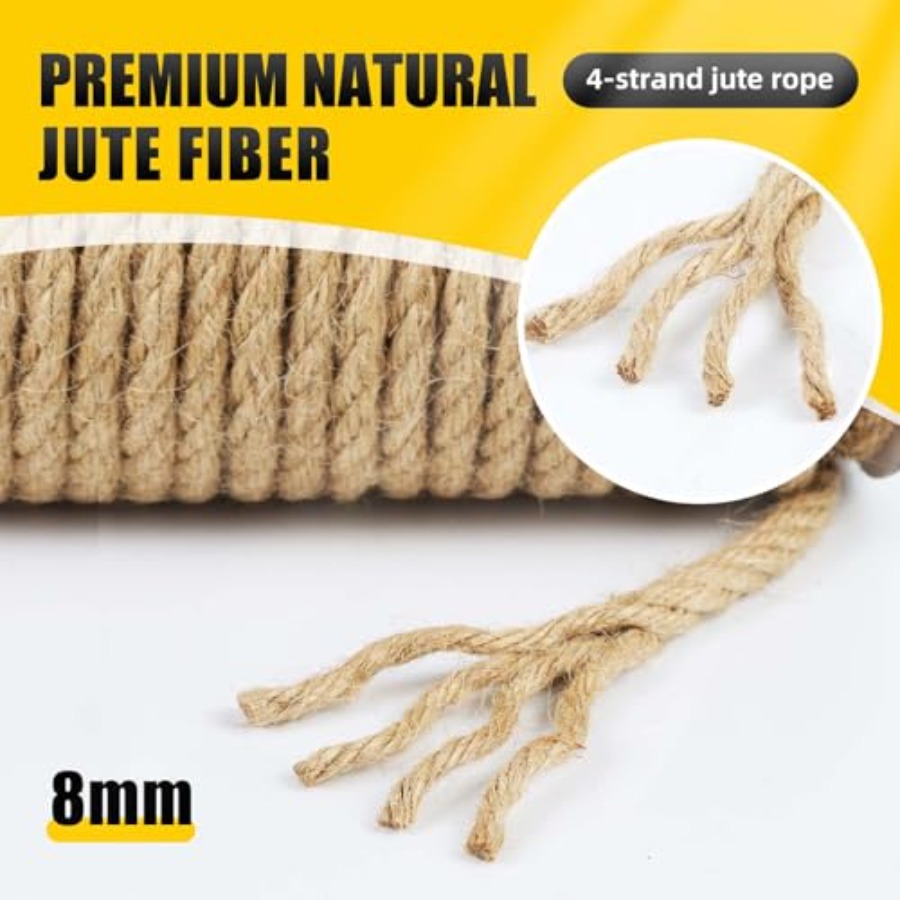 Natural Jute Twine 8MM x 50FT  - Twine Jute Natural 评论和价格