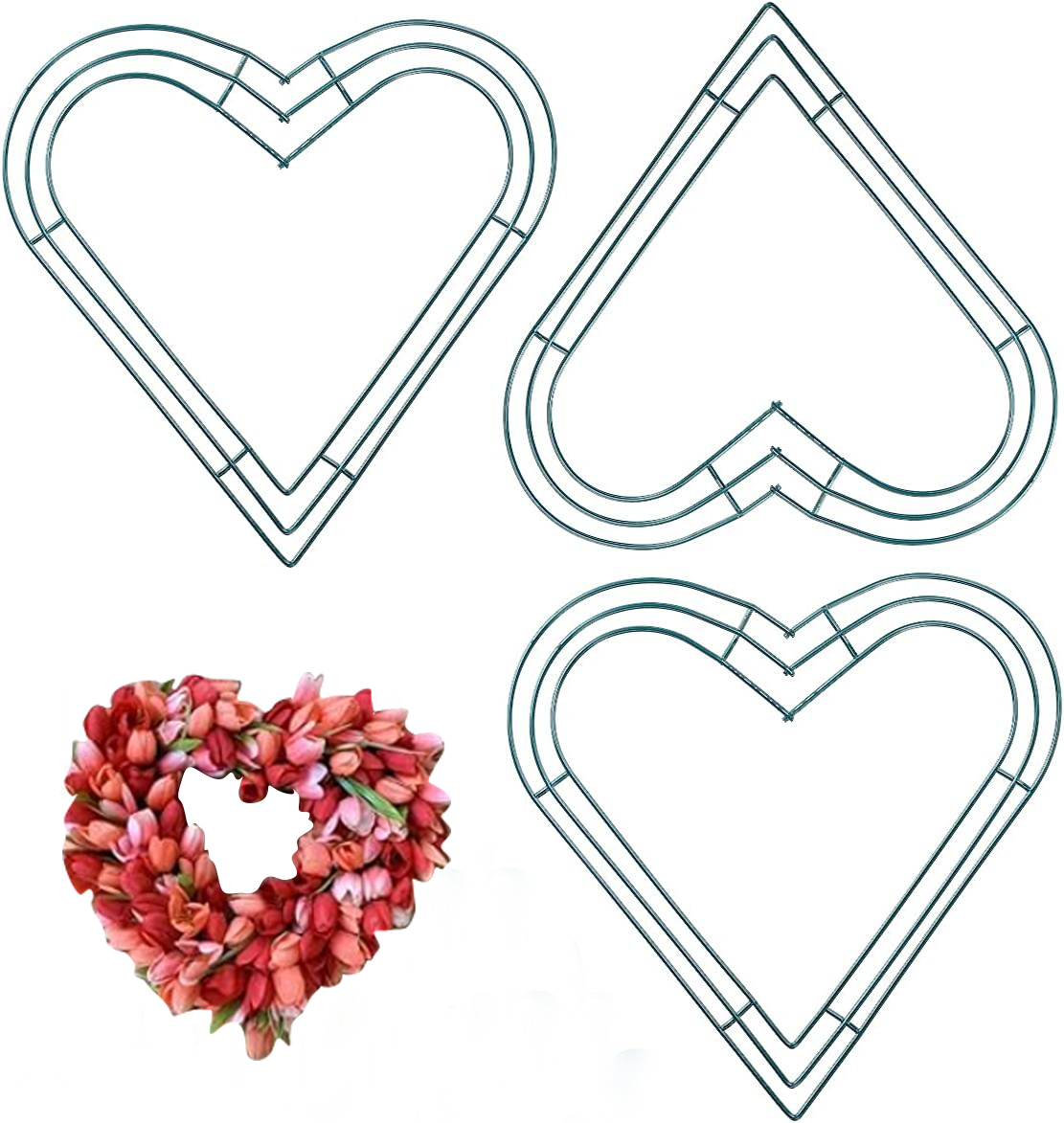 3 Pack Premium Metal Heart  Fo - Wreath Form Wire 评论和价格