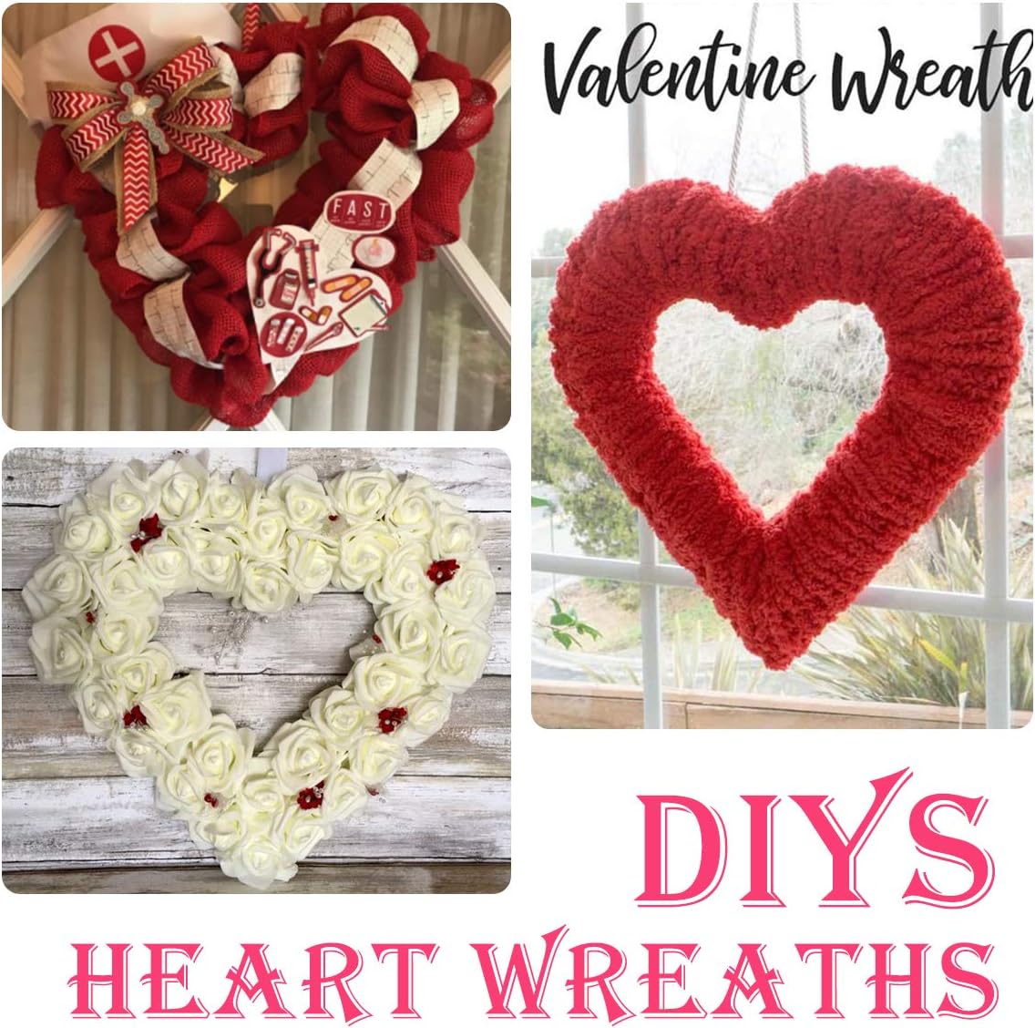3 Pack Premium Metal Heart  Fo - Wreath Form Wire 评论和价格