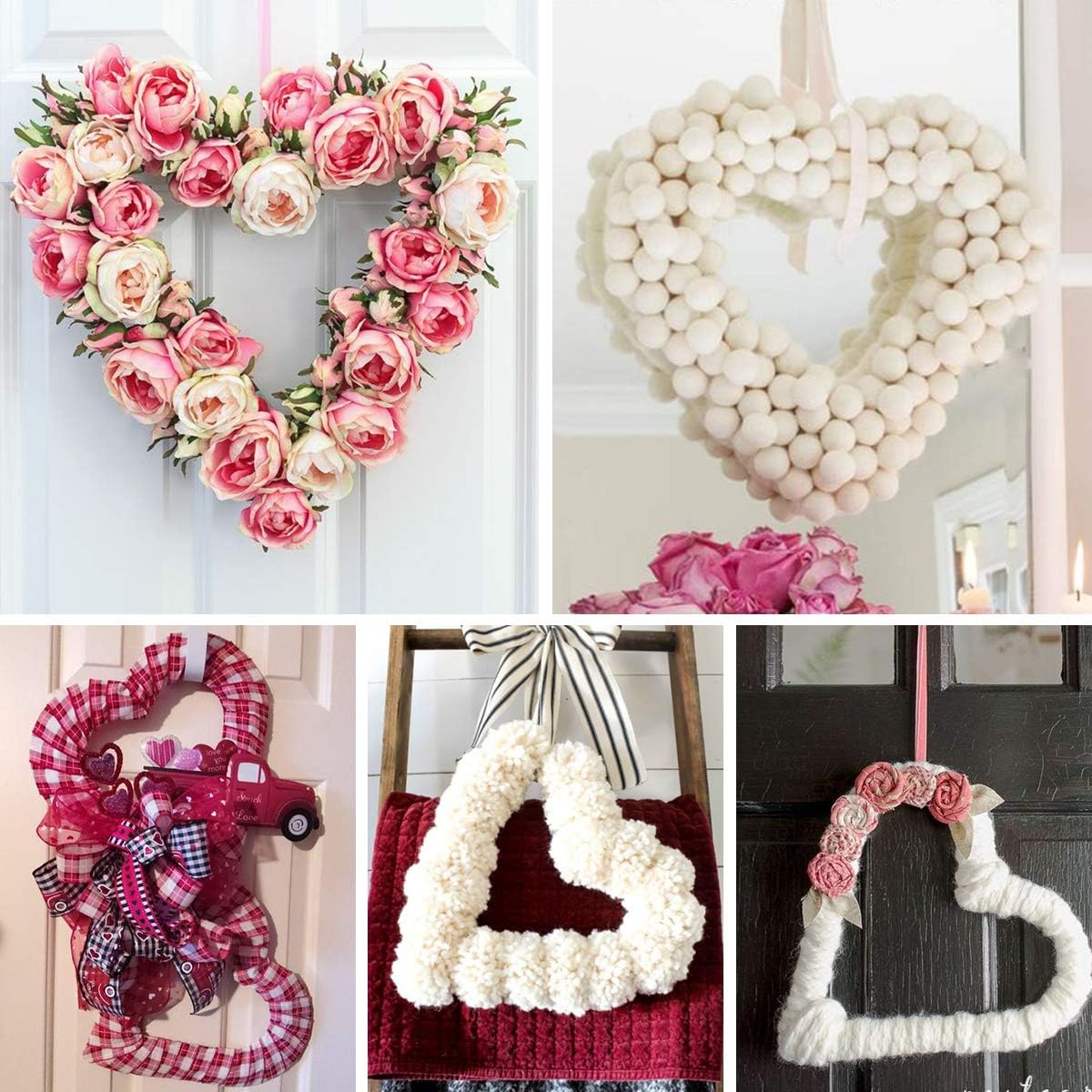 3 Pack Premium Metal Heart  Fo - Wreath Form Wire 评论和价格