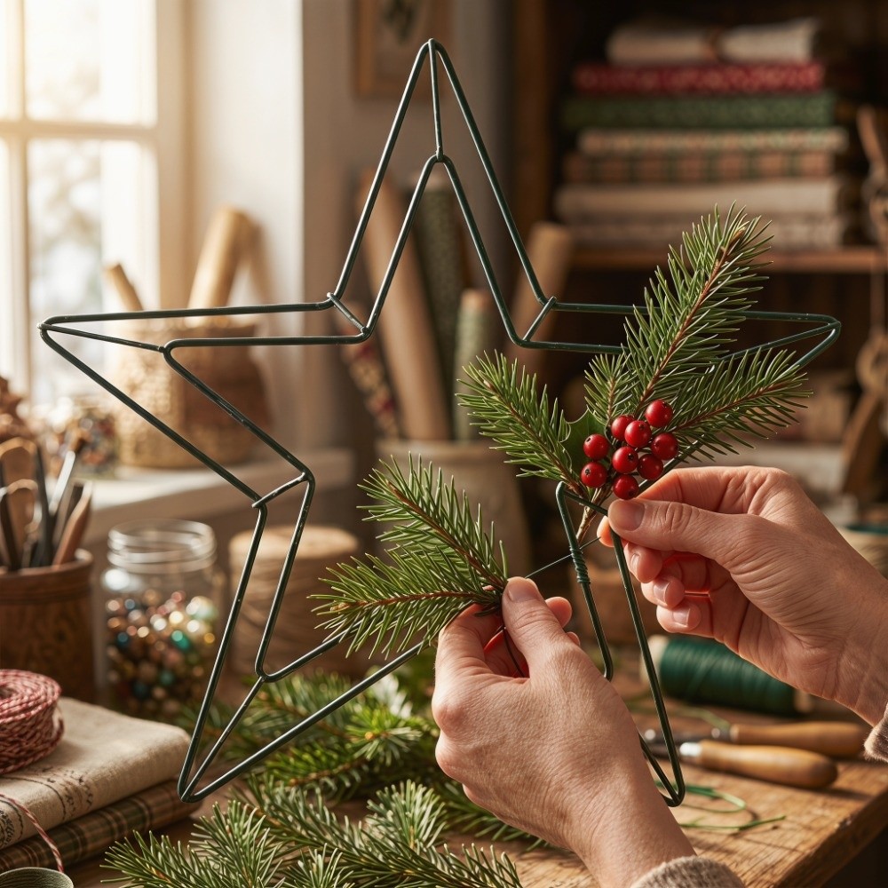 Festive Hanging Metal Wire Sta - Wreath Form Wire 评论和价格