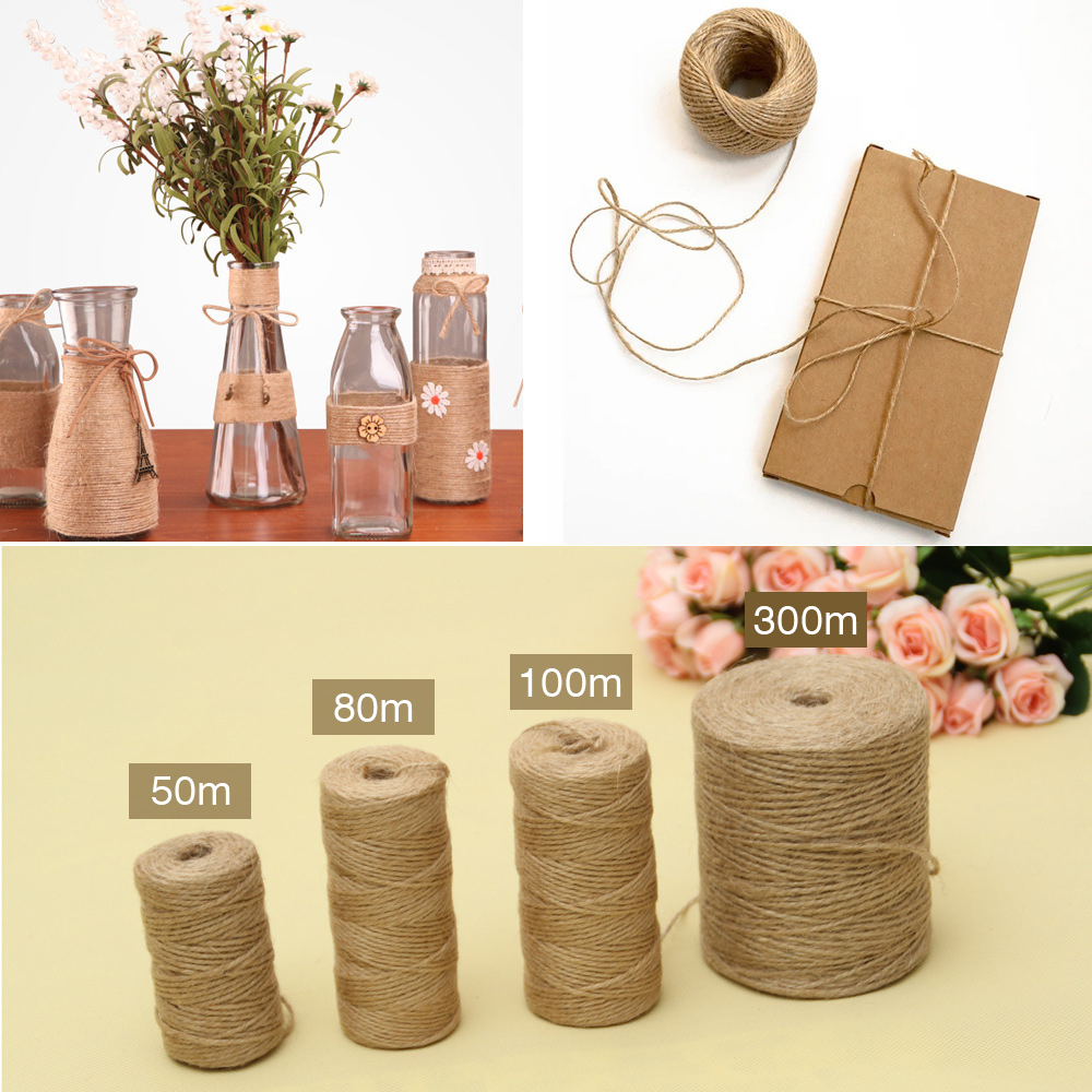 50/80/100Meters Natural Vintag - Twine Jute Natural 评论和价格