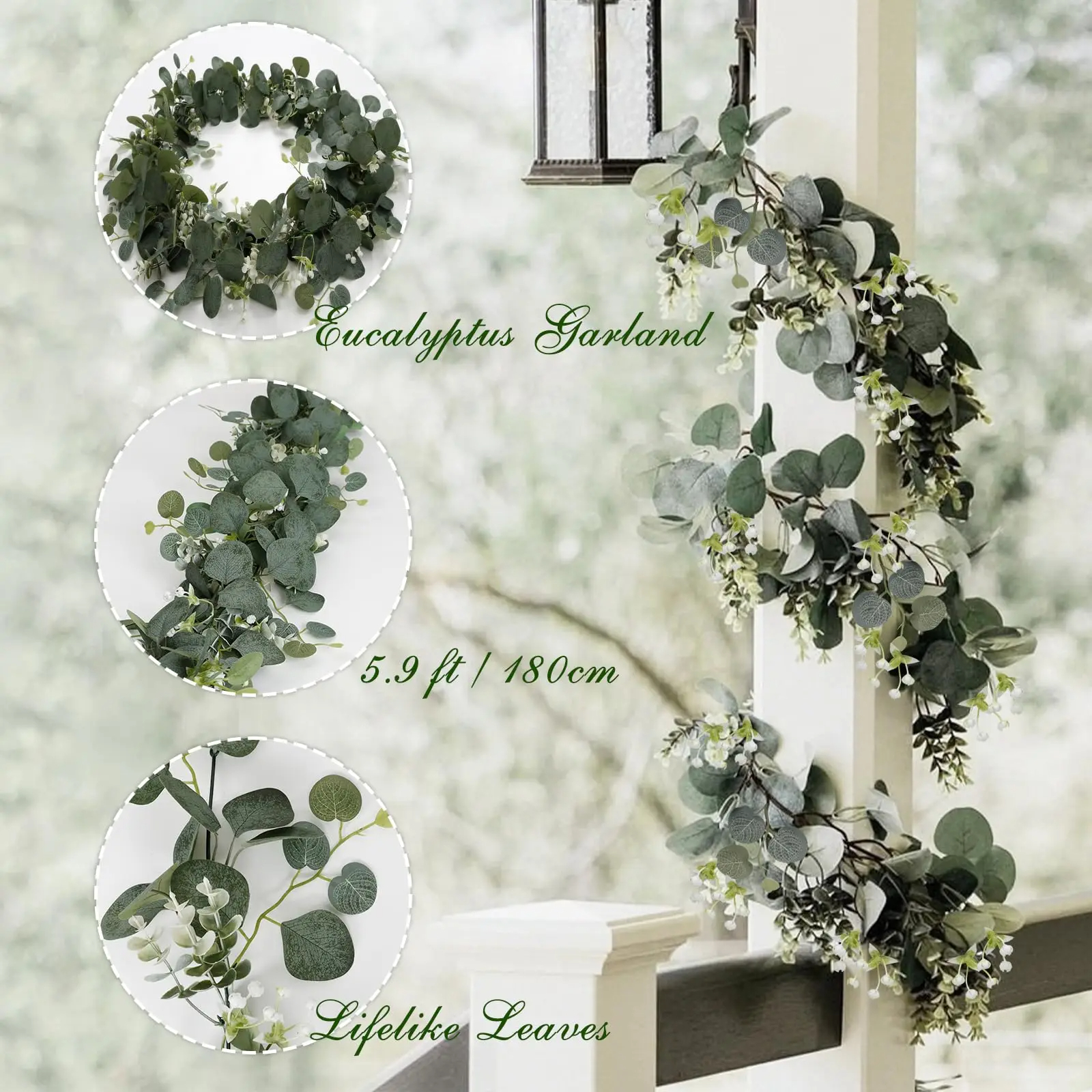 1pc Artificial Eucalyptus Leav - Eucalyptus Preserved 评论和价格