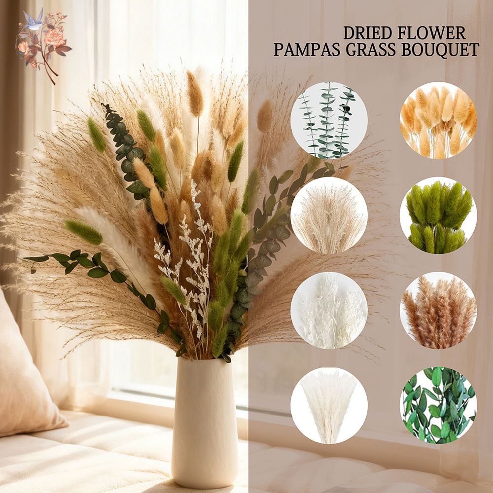 85PCS Natural Dried Flowers Pa - Eucalyptus Preserved 评论和价格