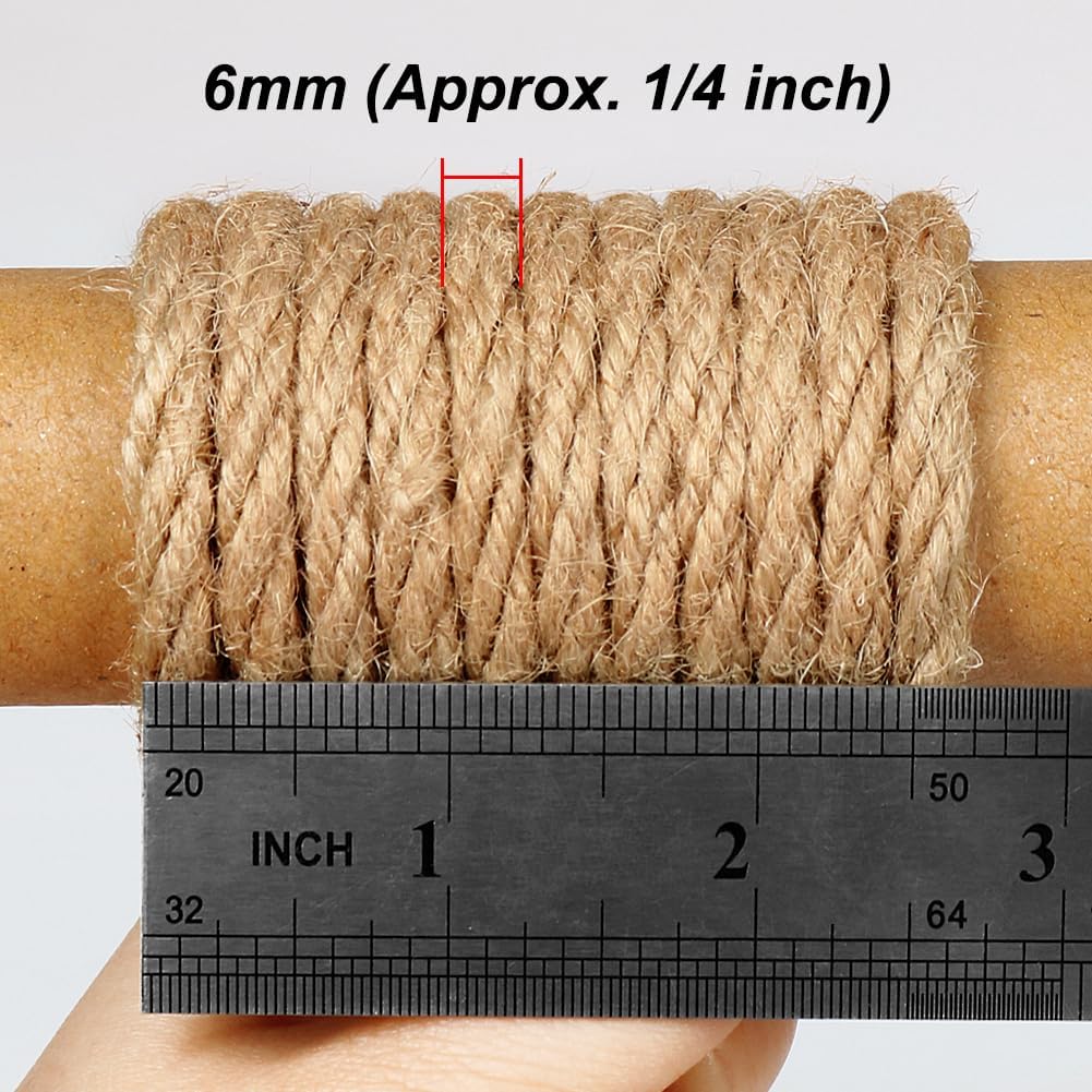 6mm Jute Rope 33ft Natural Twi - Twine Jute Natural 评论和价格