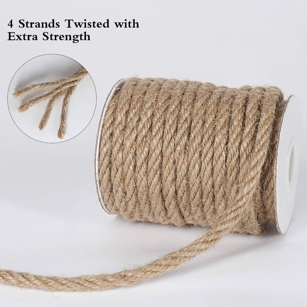 6mm Jute Rope 33ft Natural Twi - Twine Jute Natural 评论和价格