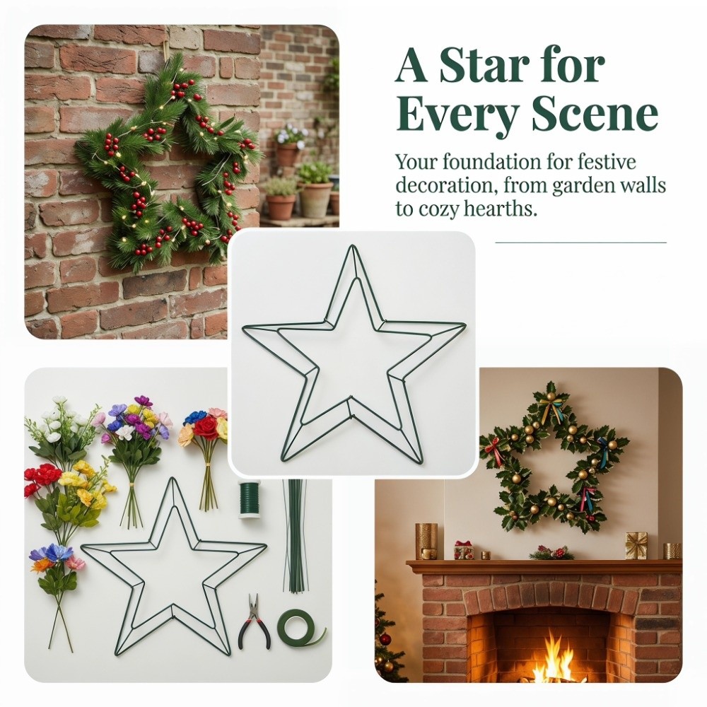 Festive Hanging Metal Wire Sta - Wreath Form Wire 评论和价格