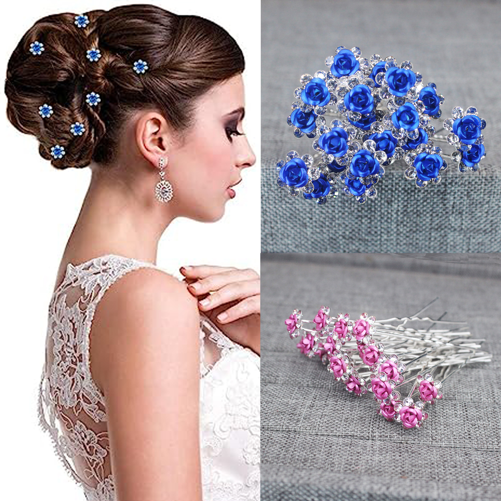 20PCS Rose Flower Rhinestone H - Supply Florist 评论和价格