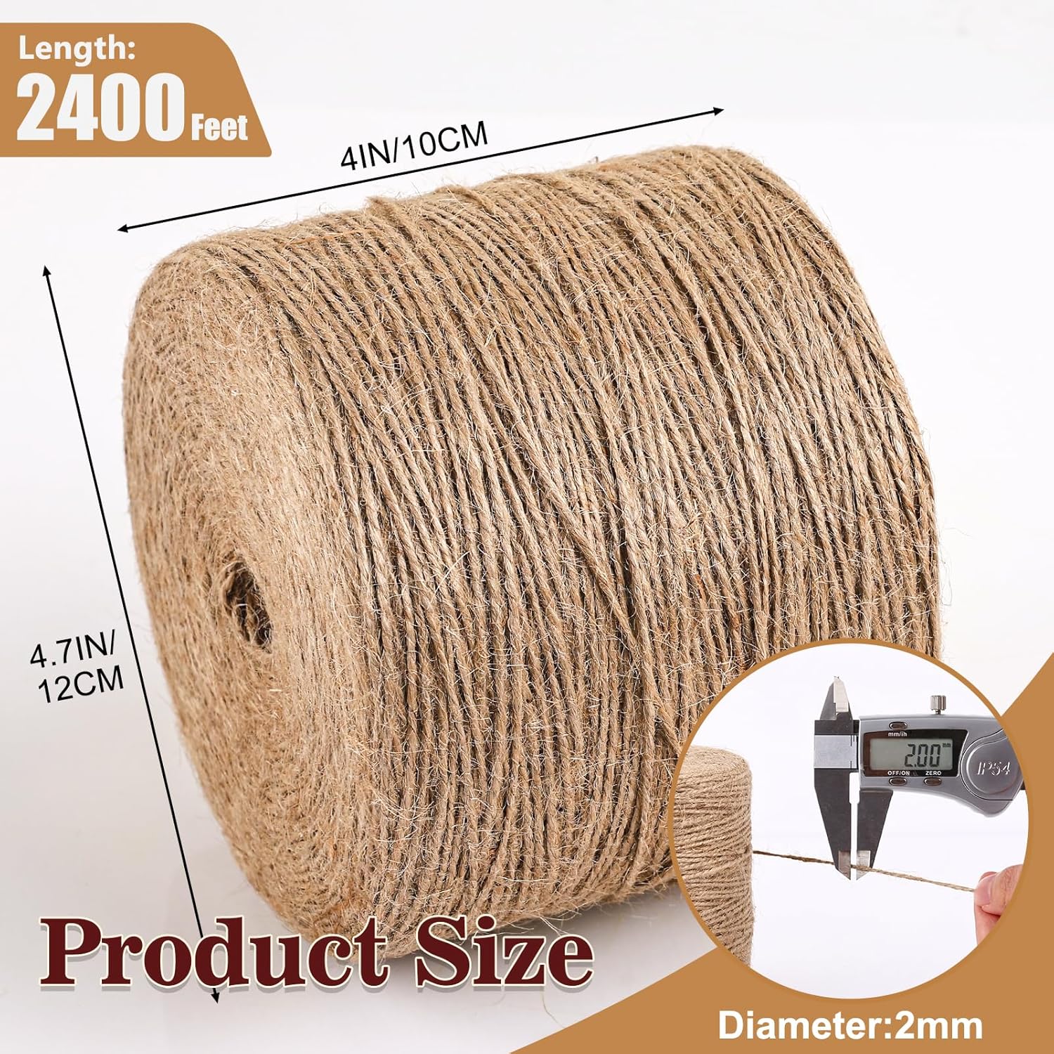 Natural Jute Twine 2400ft for  - Twine Jute Natural 评论和价格