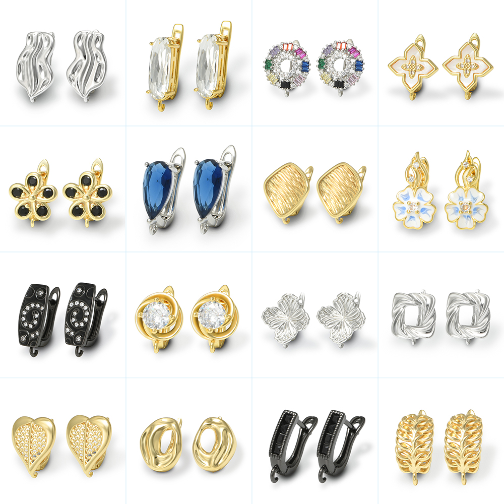 1 Pair 18K Gold Plated Brass E - Supply Florist 评论和价格
